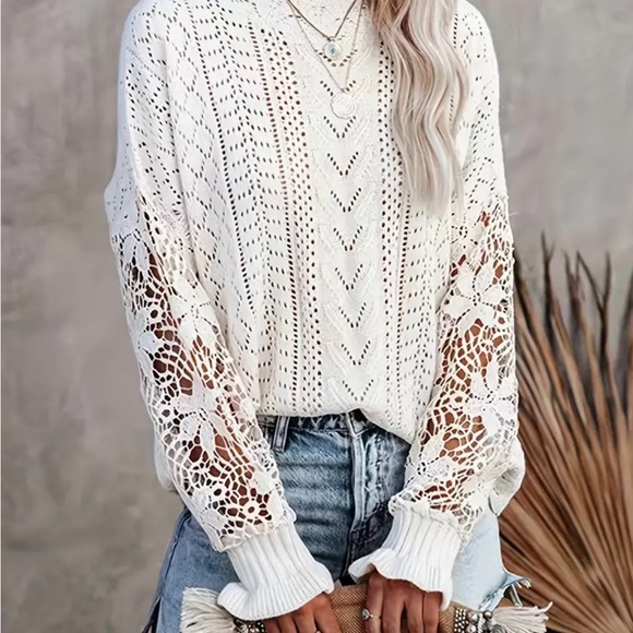 Boutique Bohemian Crochet Sweater - Picture 5 of 5